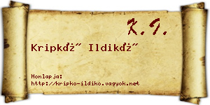 Kripkó Ildikó névjegykártya